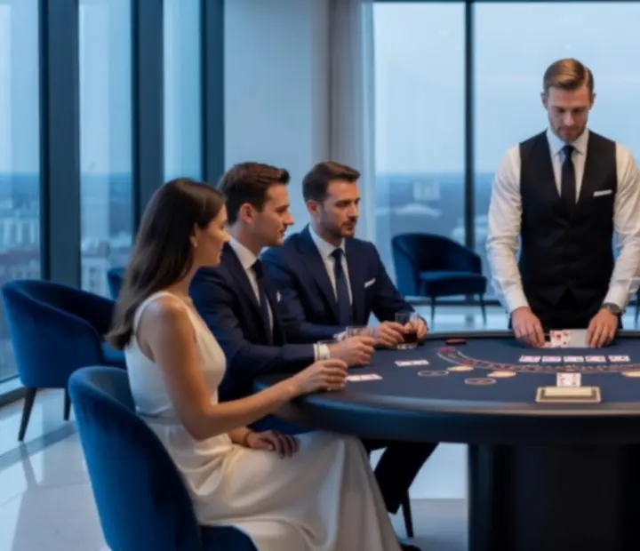 Elegancka aranżacja stołu do gry podczas prywatnego wieczoru VIP